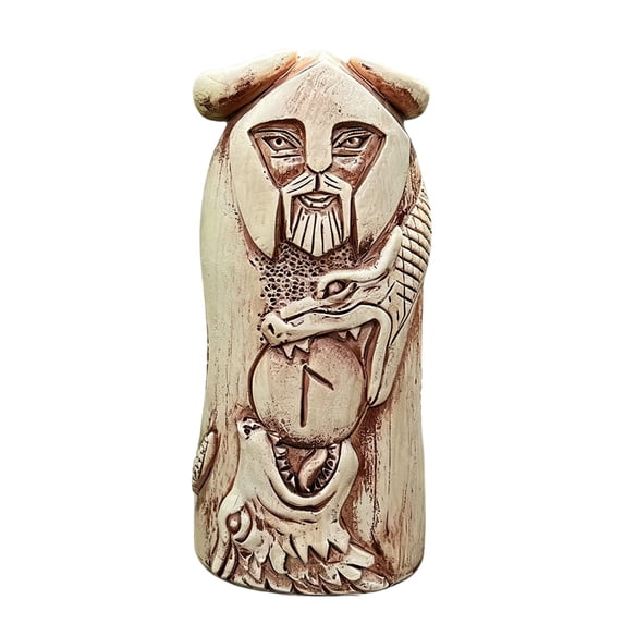 God Statue 16cm Wood Resin Norse Figurine Ancient Mythology Home Decor Retro Art Craft Collectible For Living Room Bookshelf Shelf De