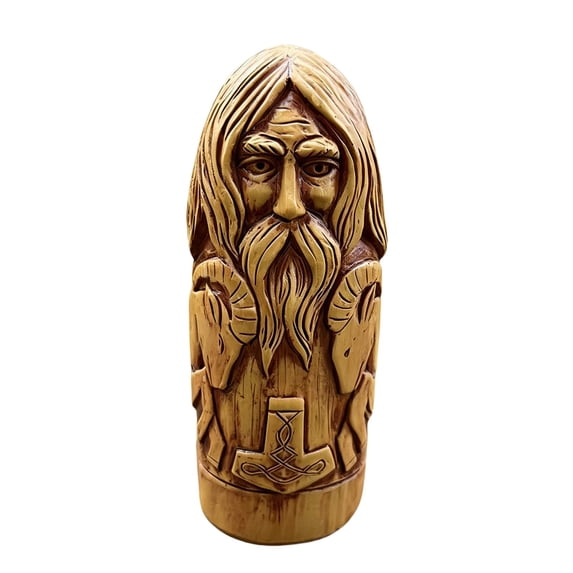 God Statue 16cm Wood Resin Norse Figurine Ancient Mythology Home Decor Retro Art Craft Collectible For Living Room Bookshelf Shelf De
