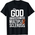thumbnail image 1 of God Stronger Multiple Sclerosis MS Awareness Orange Ribbon T-Shirt, 1 of 4