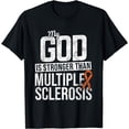 thumbnail image 1 of God Stronger Multiple Sclerosis MS Awareness Orange Ribbon T-Shirt, 1 of 4