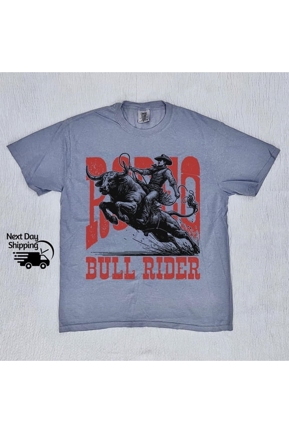 Retro Rodeo Bull Rider Western 90s Shirt, Vintage Cowboy T-shirt, Vintage Washed Shirt, Retro Distressed Oversizes Shirt, Cute Unisex Gift, Violet S