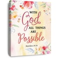 thumbnail image 1 of With God All Things Are Possible Canvas Wall ArtMatthew 19:26 Wall ArtChristian Wall Decor for Women,Religious Wall Decor for Christian Home Office Church, 1 of 3