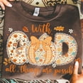 thumbnail image 1 of With God All Things Are Possible Sweatshirt, Preppy Floral Fall Pumpkin Lace Sweatshirt, Christian Fall Sweatshirt, Ditsy Floral Fall Autumn Sweatshirt, Pumpkin Spice, 1 of 5