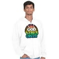 thumbnail image 1 of God Vibes Only Good Feels Religion Unisex Fleece Graphic Zip Up Hoodie Brisco Brands 2X, 1 of 5