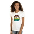thumbnail image 1 of God Vibes Only Good Feels Religion Womens Slim Fit Graphic Tee Brisco Brands S, 1 of 5