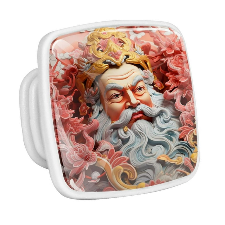 the God of Wealth Fluorescent Drawer Pulls with Screws Square 4