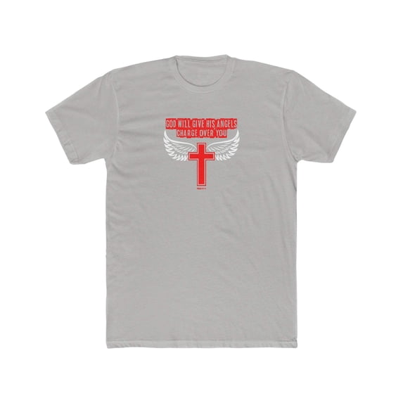 God Will Give His Angels Charge Over You Men's Cotton Crew Tee