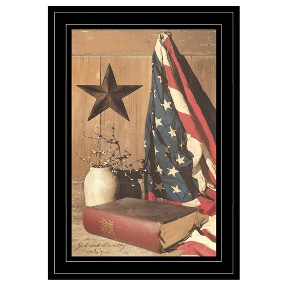TrendyDecor4U God And Country By Billy Jacobs Framed Print BJ175C-704G