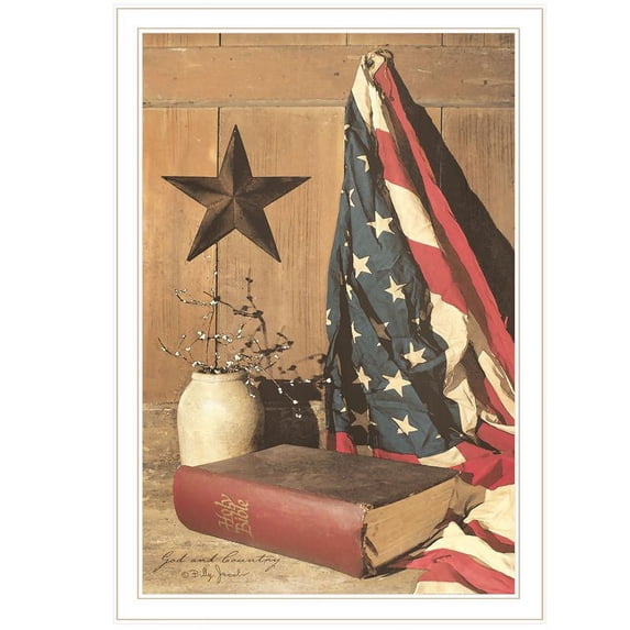 TrendyDecor4U God And Country By Billy Jacobs Framed Print BJ175GP-226G