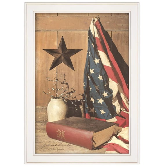 TrendyDecor4U God And Country By Billy Jacobs Framed Print BJ175-226G
