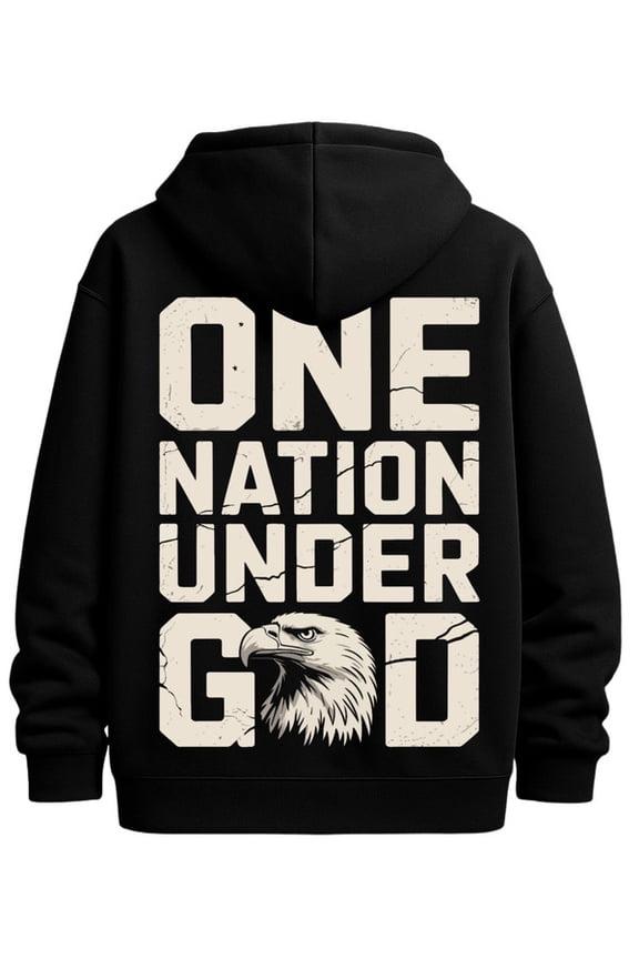 Under God graphic hoodies funny humor mens machine washable black Comfortable Material，Bold Design autumn sixty years old Unique Design Unisex Shirt Cotton tshirts