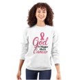 thumbnail image 1 of God is Bigger Than Cancer BCA Ribbon Women Plus Size Crewneck Sweatshirt Brisco Brands 2X, 1 of 5