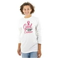 thumbnail image 1 of God is Bigger Than Cancer BCA Ribbon Women Plus Size Long Sleeve Graphic Tee Brisco Brands 2X, 1 of 5
