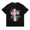 thumbnail image 1 of "God is Good All The Time" Print T Shirts Cross & Faith Christian Graphic Tees Short Sleeve Casual Tops for Daily Outfits Black,L, 1 of 6