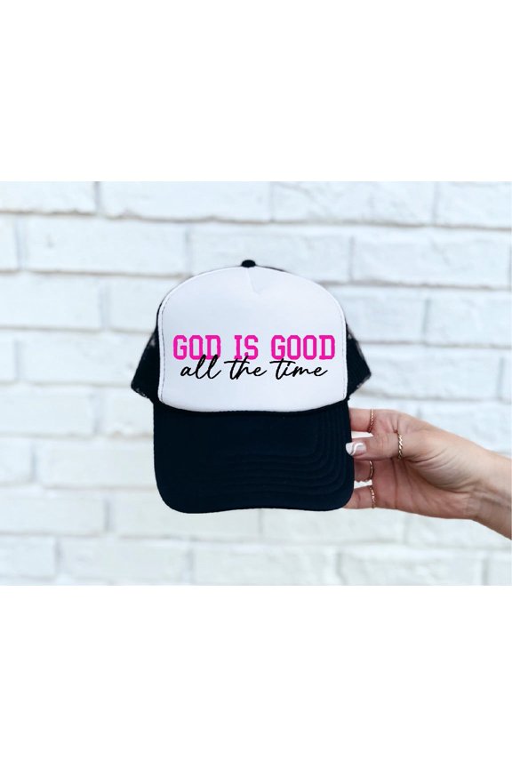 God is Good Black & White Trucker Hat