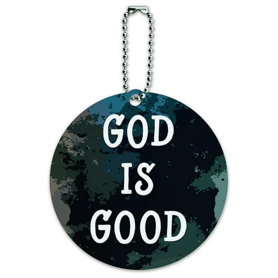 God is Good Christian Inspirational Religious Round Luggage ID Tag Card Suitcase Carry-On