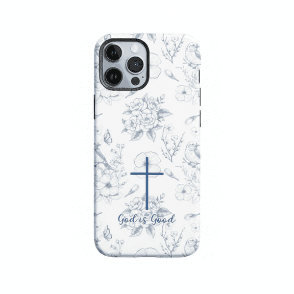 God is Good Christian Tough Phone Case Bible Verse Inspiration Compatible with iPhone 17 16 15 14 13 12 11 Promax