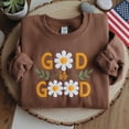 thumbnail image 1 of God is Good Embroidered Sweatshirt: Christian Faith Crewneck, 1 of 4