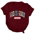 thumbnail image 1 of God is Good T-Shirt for Women Oversized Christian Short Sleeve Crewneck Tees Religious Sayings Bible Verse Tops, 1 of 4