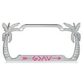 thumbnail image 1 of God is Greater Design Palm Tree Heavy Duty Metal License Plate Frame Auto License Plate Frame/Car Accessories (Chrome/D.Pink), 1 of 6