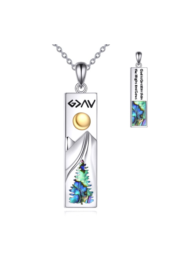 God is Greater than the Highs and Lows Necklace for Men S925 Sterling Silver Highs and Lows Necklace Christian Jewelry Gifts for Women Men