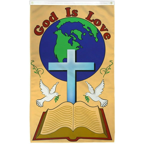 God is Love Flag 3x5 Religion Flag Christianity House Flag Cross Flag BANNER