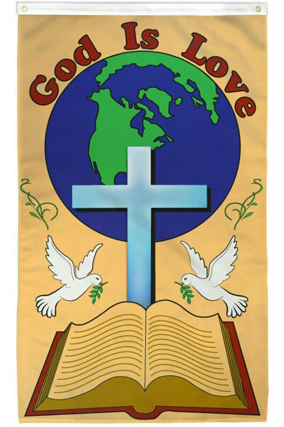 God is Love Flag 3x5 Religion Flag Christianity House Flag Cross Flag BANNER