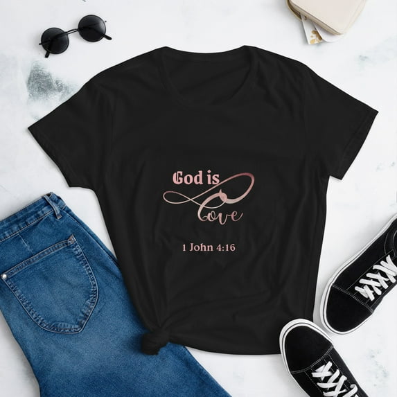 God is Love t-shirt ( Primary color:Black; Size:S;)