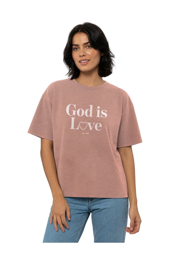 Womens Short Sleeve T-Shirt God is Love, Violet, XL