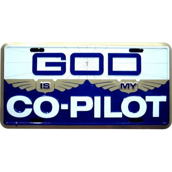 Hangtime God is my Co-Pilot 6x12 inch Religious  license plate