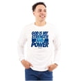 thumbnail image 1 of God is My Strength and Power Plus Size Long Sleeve Graphic Tee Shirt Brisco Brands 3X, 1 of 5