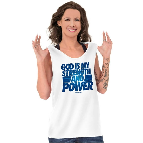 God is My Strength and Power Tank Top T Shirts Men Women Brisco Brands S