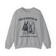 thumbnail image 1 of God is Testing Me and I Have Not Studied Funny Donkey Sweatshirt Gag Gift, 1 of 7