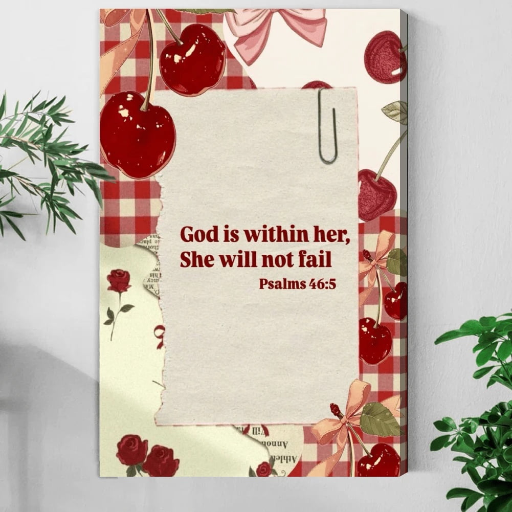 Ac Fails God is Within Her She Will Not Fail Canvas Wall Art, Psalms 46:5 ...