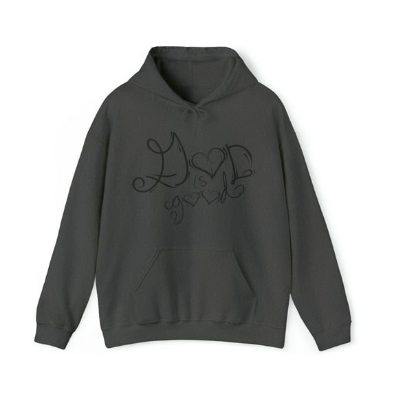 God is good. Heart & Cross on back. Christian Art on a Unisex Hoodie.