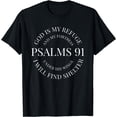 thumbnail image 1 of God is my Refuge and my Fortress Psalm 91 Under His Wings... T-Shirt Black X-Large, 1 of 4
