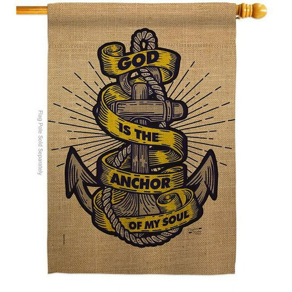 God is the Anchor Religious Bible Verses Double-Sided Garden Decorative House Flag, Multi Color