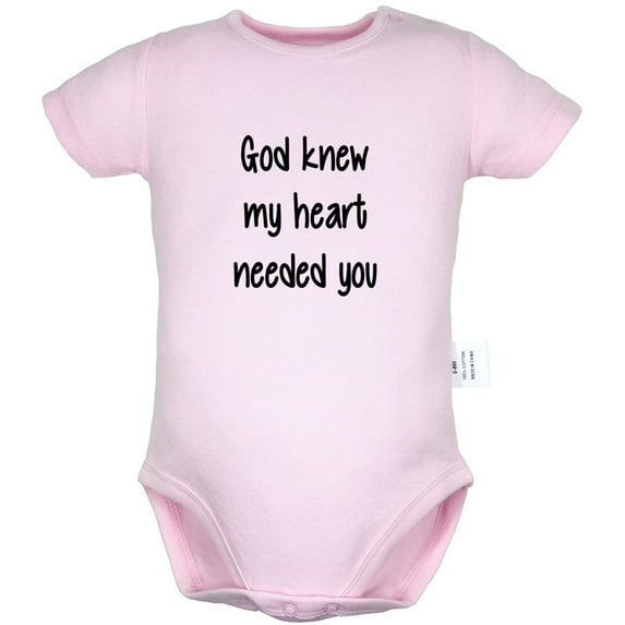 God knew my heart needed you Funny Rompers For Babies, Newborn Baby Unisex Bodysuits, Infant Jumpsuits, Toddler 0-24 Months Kids One-Piece Oufits (Pink, 6-12 Months)