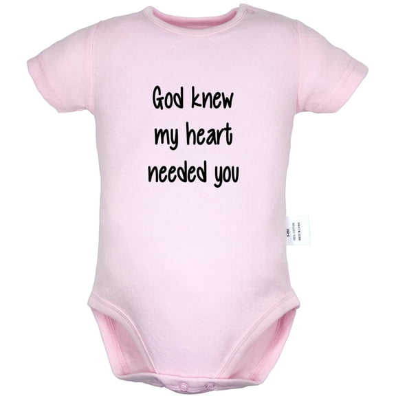 God knew my heart needed you Funny Rompers For Babies, Newborn Baby Unisex Bodysuits, Infant Jumpsuits, Toddler 0-24 Months Kids One-Piece Oufits (Pink, 6-12 Months)