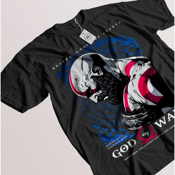 God of war shirt Kratos T-shirt Ghost of Sparta Horror anime Gift Shirt All Size