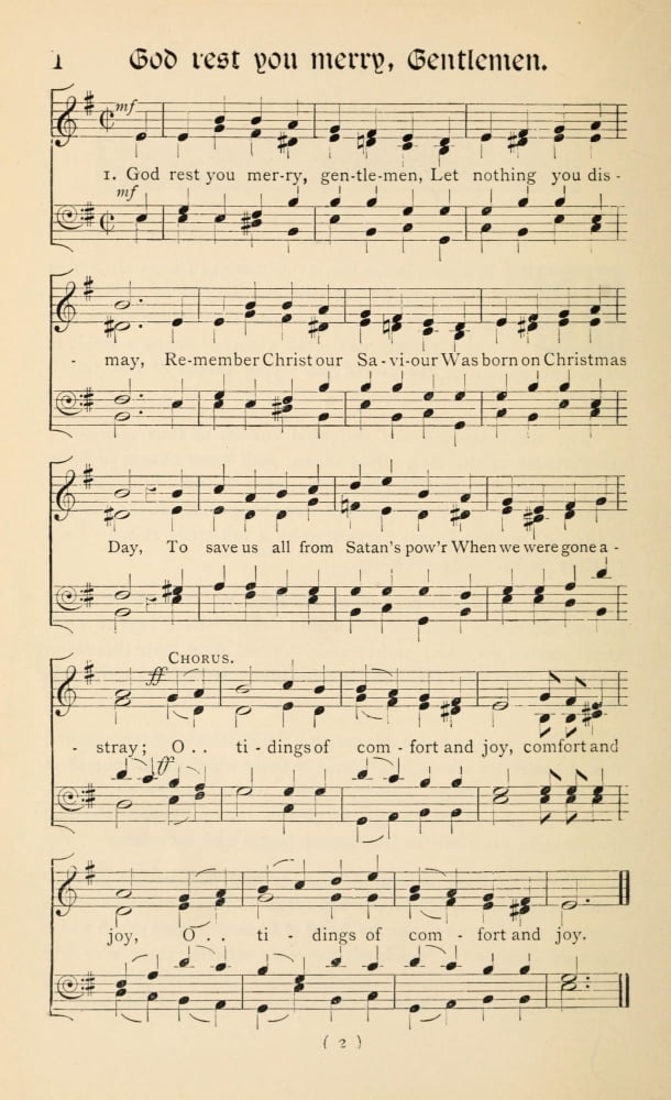God rest you Merry Gentlemen 1 Traditional Christmas Carols New & Old 1850 Canvas Art - (24 x 36)
