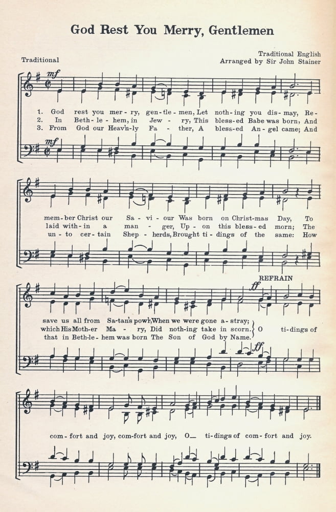 God rest you Merry Gentlemen Traditional No��?ls A Collection of Christmas Carols 1932 Canvas Art - (24 x 36)