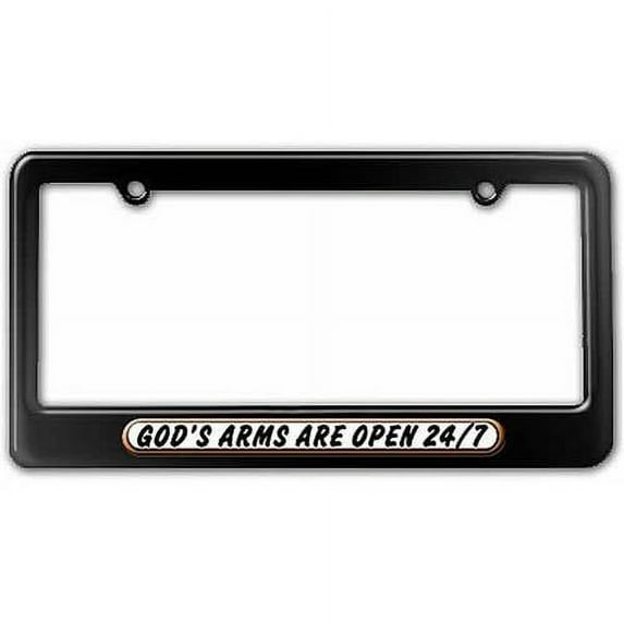 God's Arms Open 24 7, Religious Christian License Plate Tag Frame, Multiple Colors