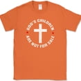 thumbnail image 1 of God's Children Are Not For Sale T-Shirt Quote Anti Trafficking Christian Cross - Orange, S, 1 of 1