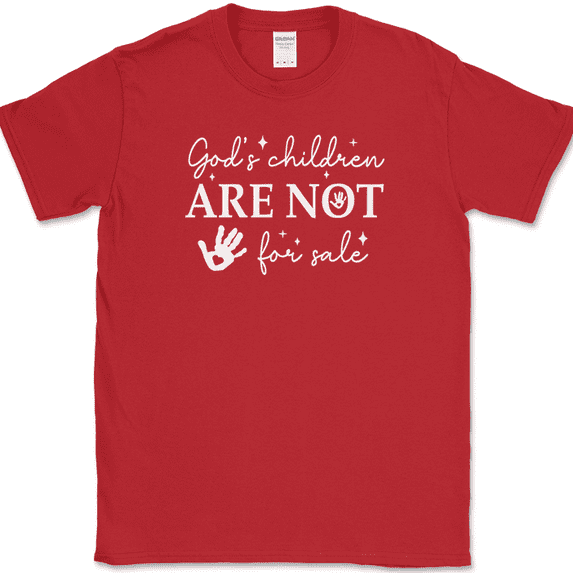 God's Children Are Not For Sale T-Shirt Quote Anti Trafficking Help Others - Red, 4XL