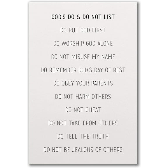 God's Do And Do Not List Rustic Wood Sign 12x18