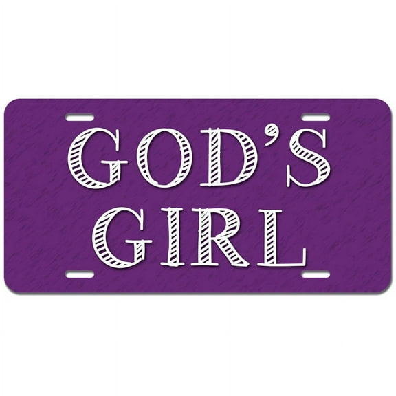 God's Girl Purple - Christian Relgious Novelty Metal Vanity License Tag Plate