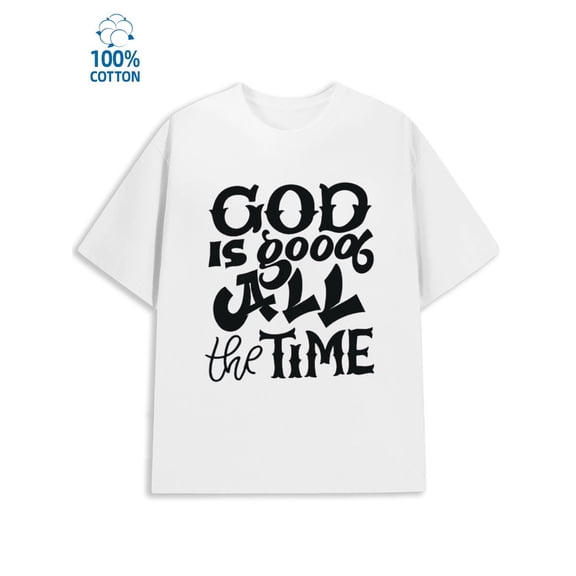 God's Good Time for men Jesus 180G 100% Cotton white funny witty Funny Unisex Shirt Crewneck tshirts Unique Design Unisex Shirt Crewneck tshirts Retro Unisex Shirt Graphic Tee tshirts