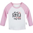 thumbnail image 1 of All of God's Grace in One Tiny Face Funny T shirt For Baby, Newborn Babies T-shirts, Infant Tops, 0-24M Kids Graphic Tees Clothing (Long Pink Raglan T-shirt, 12-18 Months), 1 of 4