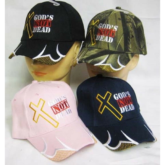 God's Not Dead Hat Ball Cap I Love Heart Jesus BLUE Christian Cross